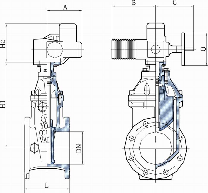電動軟密封閘閥相關結(jié)構(gòu)圖